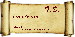 Tuss Dávid névjegykártya